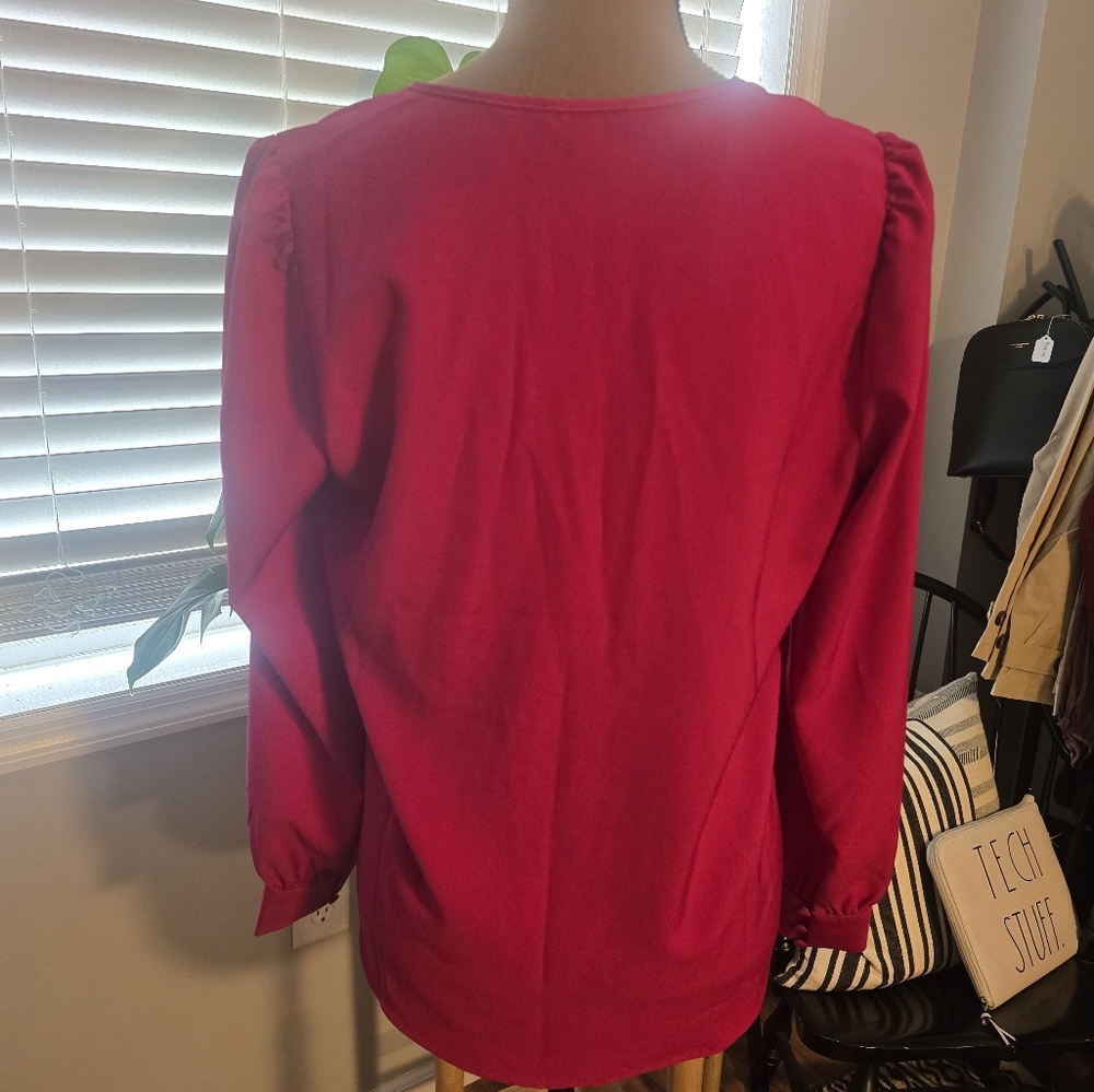 JCrew Ruffle V-Neck Popover Blouse - Picture 3 of 4